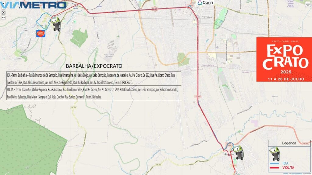 Ônibus gratuito para a Expocrato: confira horários e rotas